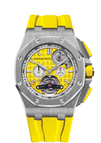 Audemars Piguet Royal Oak Offshore 44-26540ST.OO.A051CA.01 (Yellow Rubber Strap, Méga Tapisserie Yellow Index Dial, Stainless Steel Smooth Bezel)