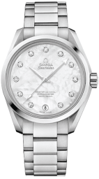 Omega Seamaster Aqua Terra 150M 38.5-231.10.39.21.55.002 (Stainless Steel Bracelet, White MOP Diamond Index Dial, Stainless Steel Bezel) (Omega 231.10.39.21.55.002)