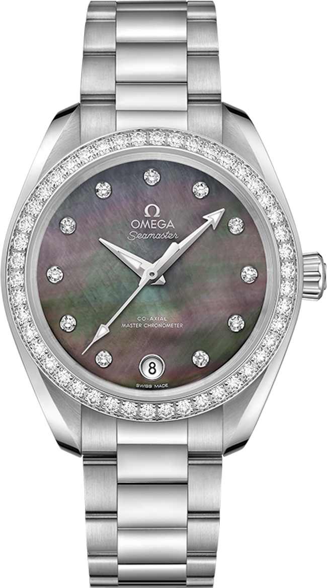 Omega Seamaster Aqua Terra 150M 34-220.15.34.20.57.001 (Stainless Steel Bracelet, Tahitian MOP Diamond Index Dial, Stainless Steel Diamond-set Bezel)