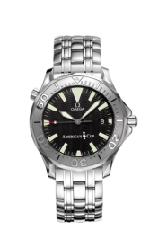 Omega Seamaster Diver 300M 41-2533.50.00 (Stainless Steel Bracelet, Wave-embossed Black Index Dial, Rotating White Gold Bezel) (Omega 2533.50.00)