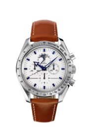 Omega Speedmaster Moonwatch 42-3875.20.37 (Brown Alligator Leather Strap, Ivory Index Dial, White Gold Tachymeter Bezel) (Omega 3875.20.37)