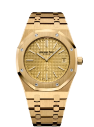 Audemars Piguet Royal Oak 39-15202BA.OO.1240BA.02.A (Yellow Gold Bracelet, Grande Tapisserie Yellow Gold-toned Index Dial, Yellow Gold Smooth Bezel) (15202BA.OO.1240BA.02.A)