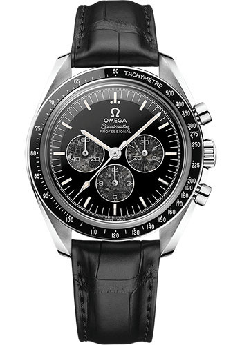 Omega Speedmaster Moonwatch 42-311.93.42.30.99.001 (Black Alligator Leather Strap, Black Onyx Index Dial, Black Tachymeter Bezel)