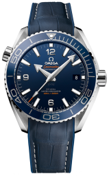 Omega Seamaster Planet Ocean 600M 43.5-215.33.44.21.03.001 (Blue Alligator Leather Strap, Blue Ceramic Arabic/Index Dial, Rotating Blue Ceramic Bezel) (Omega 215.33.44.21.03.001)