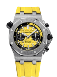 Audemars Piguet Royal Oak Offshore 42-26703ST.OO.A051CA.01 (Yellow Rubber Strap, Méga Tapisserie Yellow Index Dial, Stainless Steel Smooth Bezel) (26703ST.OO.A051CA.01)