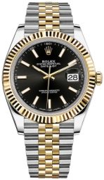 Rolex Datejust 41-126333 (Yellow Rolesor Jubilee Bracelet, Bright-black Index Dial, Fluted Bezel) (m126333-0014)