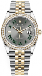 Rolex Datejust 36-126283RBR (Yellow Rolesor Jubilee Bracelet, Slate Roman Dial, Diamond Bezel) (m126283rbr-0021)
