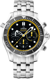 Omega Seamaster Diver 300M 44-212.30.44.50.01.002 (Stainless Steel Bracelet, Black Dot Index Dial, Rotating Matte-black Ceramic Bezel) (Omega 212.30.44.50.01.002)