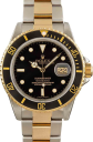 Rolex Submariner 40-16803 (Yellow Rolesor Oyster Bracelet, Black Diver Dial, Black Aluminum Bezel)