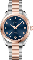 Omega Seamaster Aqua Terra 150M 34-220.20.34.20.53.001 (Stainless Steel & Sedna Gold Bracelet, Blue Sunburst Diamond Index Dial, Sedna Gold Bezel) (Omega 220.20.34.20.53.001)