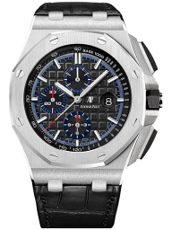 Audemars Piguet Royal Oak Offshore 44-26412PT.OO.A002CR.01 (Black Alligator Leather Strap, Méga Tapisserie Black Index Dial, Platinum Smooth Bezel) (26412PT.OO.A002CR.01)