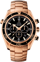 Omega Seamaster Planet Ocean 600M 45.5-222.60.46.50.01.001 (Red Gold Bracelet, Black Arabic/Index Dial, Rotating Black Ceramic Bezel) (Omega 222.60.46.50.01.001)