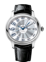 Audemars Piguet Millenary 45-15320BC.OO.D028CR.01 (Black Alligator Leather Strap, White-lacquered Silver Gold Roman Dial, White Gold Smooth Bezel) (15320BC.OO.D028CR.01)