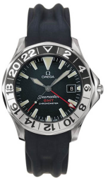 Omega Seamaster Diver 300M 41-2834.50.91 (Black Rubber Strap, Wave-embossed Black Index Dial, Rotating White/Black Ceramic Bezel) (Omega 2834.50.91)