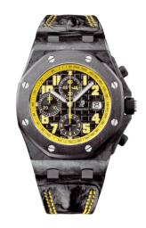 Audemars Piguet Royal Oak Offshore 42-26176FO.OO.D101CR.03 (Black Alligator Leather Strap, Méga Tapisserie Black Arabic Dial, Black Ceramic Smooth Bezel) (26176FO.OO.D101CR.03)