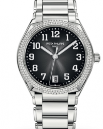 Patek Philippe Twenty~4 36-7300/1200A-010 (Stainless Steel Bracelet, Gray Sunburst Black-gradated Arabic Dial, Diamond Bezel) (7300/1200A-010)