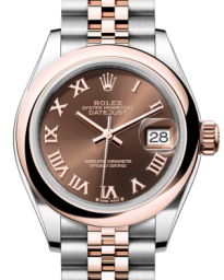 Rolex Lady-Datejust 28-279161 (Everose Rolesor Jubilee Bracelet, Chocolate Roman Dial, Domed Bezel) (m279161-0009)