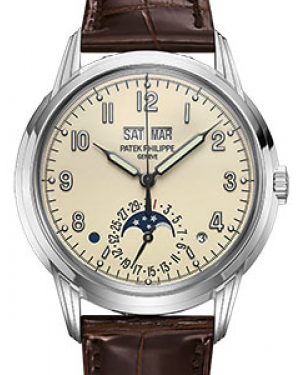 Patek Philippe Grand Complications 40-5320G (Shiny Chocolate-brown Alligator Leather Strap, Champagne Arabic Dial, Smooth Bezel)