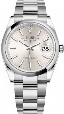 Rolex Datejust 36-126200 (Oystersteel Oyster Bracelet, Silver Index Dial, Domed Bezel)