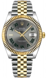 Rolex Datejust 41-126333 (Yellow Rolesor Jubilee Bracelet, Slate Roman Dial, Fluted Bezel) (m126333-0020)