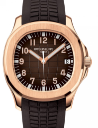 Patek Philippe Aquanaut 40.8-5167R-001 (Tropical Chocolate-brown Rubber Strap, Brown-embossed Arabic Dial, Rose Gold Smooth Bezel) (5167R-001)