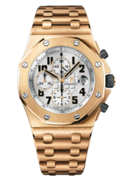 Audemars Piguet Royal Oak OffShore 42-26170OR.OO.1000OR.01 (Pink Gold Bracelet, Méga Tapisserie Silver-toned Arabic Dial, Pink Gold Smooth Bezel) (26170OR.OO.1000OR.01)