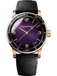 Audemars Piguet Code 11.59 41-15210OR.OO.A002KB.02 (Black Rubber Strap, Smoked Lacquered-purple Sunburst Arabic/Index Dial, Pink Gold Smooth Bezel) (15210OR.OO.A002KB.02)