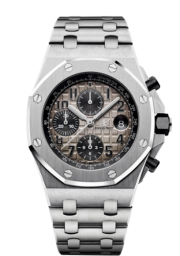 Audemars Piguet Royal Oak OffShore 42-26470PT.OO.1000PT.01 (Platinum Bracelet, Méga Tapisserie Smoked Slate-grey Arabic Dial, Platinum Smooth Bezel) (26470PT.OO.1000PT.01)