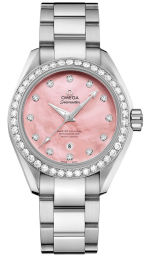 Omega Seamaster Aqua Terra 150M 34-231.15.34.20.57.003 (Stainless Steel, Pink MOP Diamond Index Dial, Stainless Steel Diamond-set Bezel) (Omega 231.15.34.20.57.003)