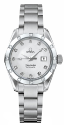 Omega Seamaster Aqua Terra 150M 29.2-2564.75.00 (Stainless Steel Bracelet, White MOP Diamond Index Dial, Stainless Steel Diamond-set Bezel) (Omega 2564.75.00)