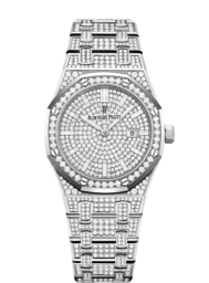 Audemars Piguet Royal Oak 33-67652BC.ZZ.1265BC.01 (Diamond-set White Gold Bracelet, Brilliant-cut Diamond-paved Baguette-cut Diamond-set Index Dial, Brilliant-cut Diamond-set Bezel) (67652BC.ZZ.1265BC.01)