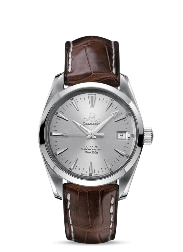 Omega Seamaster Aqua Terra 150M 39.2-2803.30.37 (Brown Alligator Leather Strap, Silver Index Dial, Stainless Steel Bezel)