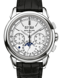 Patek Philippe Grand Complications 41-5270G (Shiny-black Alligator Leather Strap, Silvery Opaline Tachymeter/Index Dial, Smooth Bezel) (5270G-018)