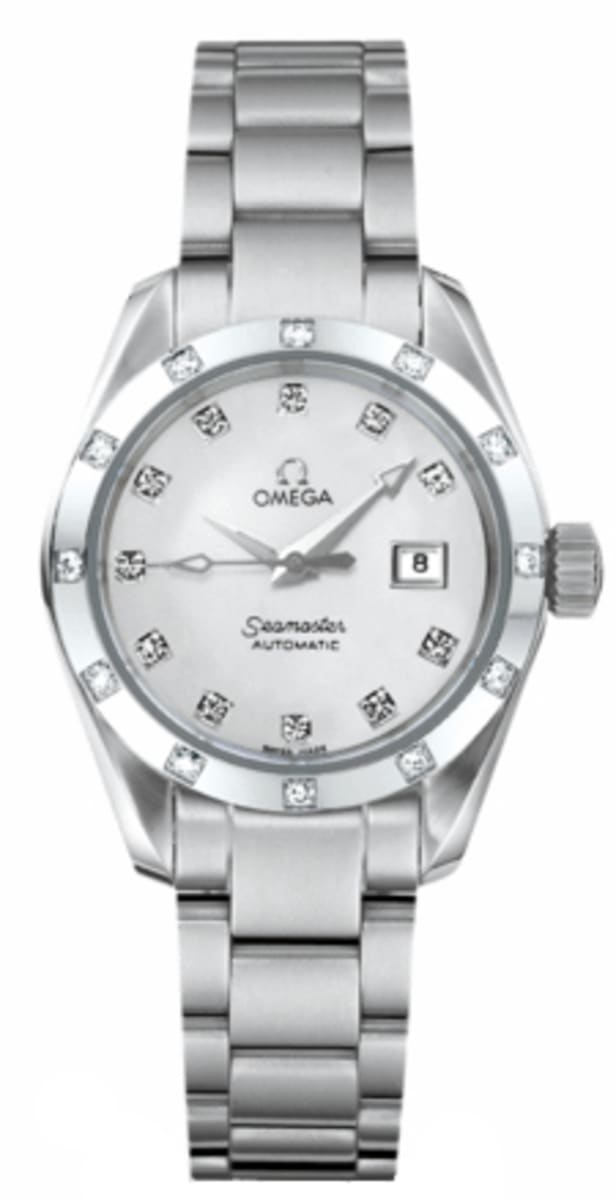 Omega Seamaster Aqua Terra 150M 29.2-2564.75.00 (Stainless Steel Bracelet, White MOP Diamond Index Dial, Stainless Steel Diamond-set Bezel)