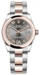 Rolex Datejust 31-278241 (Everose Rolesor Oyster Bracelet, VI Diamond-set Rhodium Dial, Domed Bezel)