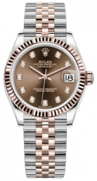 Rolex Datejust 31-278271 (Everose Rolesor Jubilee Bracelet, Gold Diamond-set Chocolate Dial, Fluted Bezel)