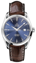 Omega Seamaster Aqua Terra 150M 42.2-2802.80.37 (Brown Alligator Leather Strap, Blue Index Dial, Stainless Steel Bezel) (Omega 2802.80.37)