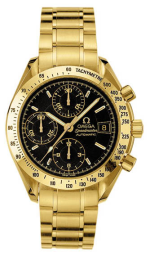 Omega Speedmaster Non-Moonwatch 39-3113.53.00 (Yellow Gold Bracelet, Black Index Dial, Yellow Gold Tachymeter Bezel) (Omega 3113.53.00)