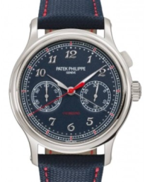 Patek Philippe Grand Complications 41-5470P-001 (Navy-blue Calfskin Strap, Blue-varnished Arabic Dial, Smooth Bezel) (5470P-001)