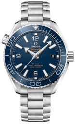 Omega Seamaster Planet Ocean 600M 39.5-215.30.40.20.03.001 (Stainless Steel Bracelet, Blue Ceramic Index Dial, Rotating Blue Ceramic Bezel) (Omega 215.30.40.20.03.001)