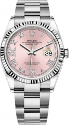 Rolex Datejust 36-126234 (Oystersteel Oyster Bracelet, VI IX Gold Diamond-set Pink Dial, Fluted Bezel) (m126234-0032)