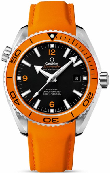 Omega Seamaster Planet Ocean 600M 45.5-232.32.46.21.01.001 (Orange Rubber Strap, Black Arabic/Index Dial, Rotating Orange Ceramic Bezel)