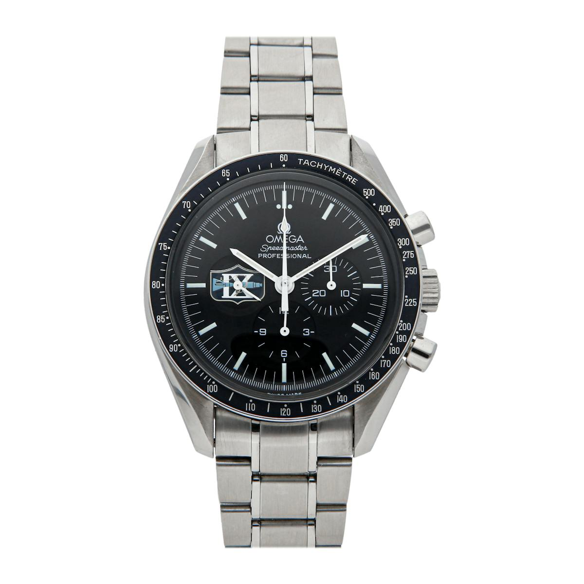 Omega Speedmaster Moonwatch 42-3597.07.00 (Stainless Steel Bracelet, Black Index Dial, Black Tachymeter Bezel)