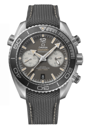 Omega Seamaster Planet Ocean 600M 45.5-215.32.46.51.01.004 (Grey Structured Rubber Strap, Matte-silver Arabic/Index Dial, Rotating Black Ceramic Bezel) (Omega 215.32.46.51.01.004)