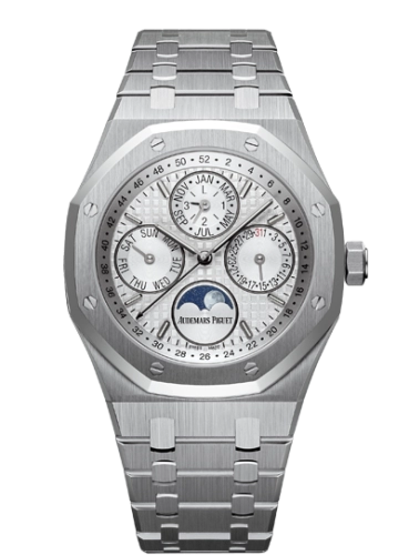 Audemars Piguet Royal Oak 41-26574ST.OO.1220ST.01 (Stainless Steel Bracelet, Grande Tapisserie Silver Index Dial, Stainless Steel Smooth Bezel)