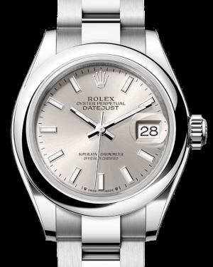 Rolex Lady-Datejust 28-279160 (Oystersteel Oyster Bracelet, Silver Index Dial, Domed Bezel)