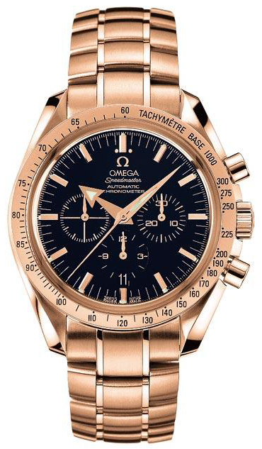 Omega Speedmaster Non-Moonwatch 42-3153.80.00 (Red Gold Bracelet, Black Index Dial, Red Gold Tachymeter Bezel)