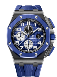 Audemars Piguet Royal Oak Offshore 44-26405CE.OO.A030CA.01.A (Blue Textile Rubber Strap, Méga Tapisserie Smoked-blue Arabic Dial, Blue Ceramic Smooth Bezel) (26405CE.OO.A030CA.01)