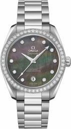 Omega Seamaster Aqua Terra 150M 38-220.15.38.20.57.001 (Stainless Steel Bracelet, Tahitian MOP Diamond Index Dial, Stainless Steel Diamond-set Bezel) (Omega 220.15.38.20.57.001)