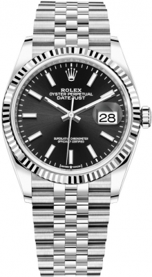 Rolex Datejust 36-126234 (Oystersteel Jubilee Bracelet, Bright-black Index Dial, Fluted Bezel)